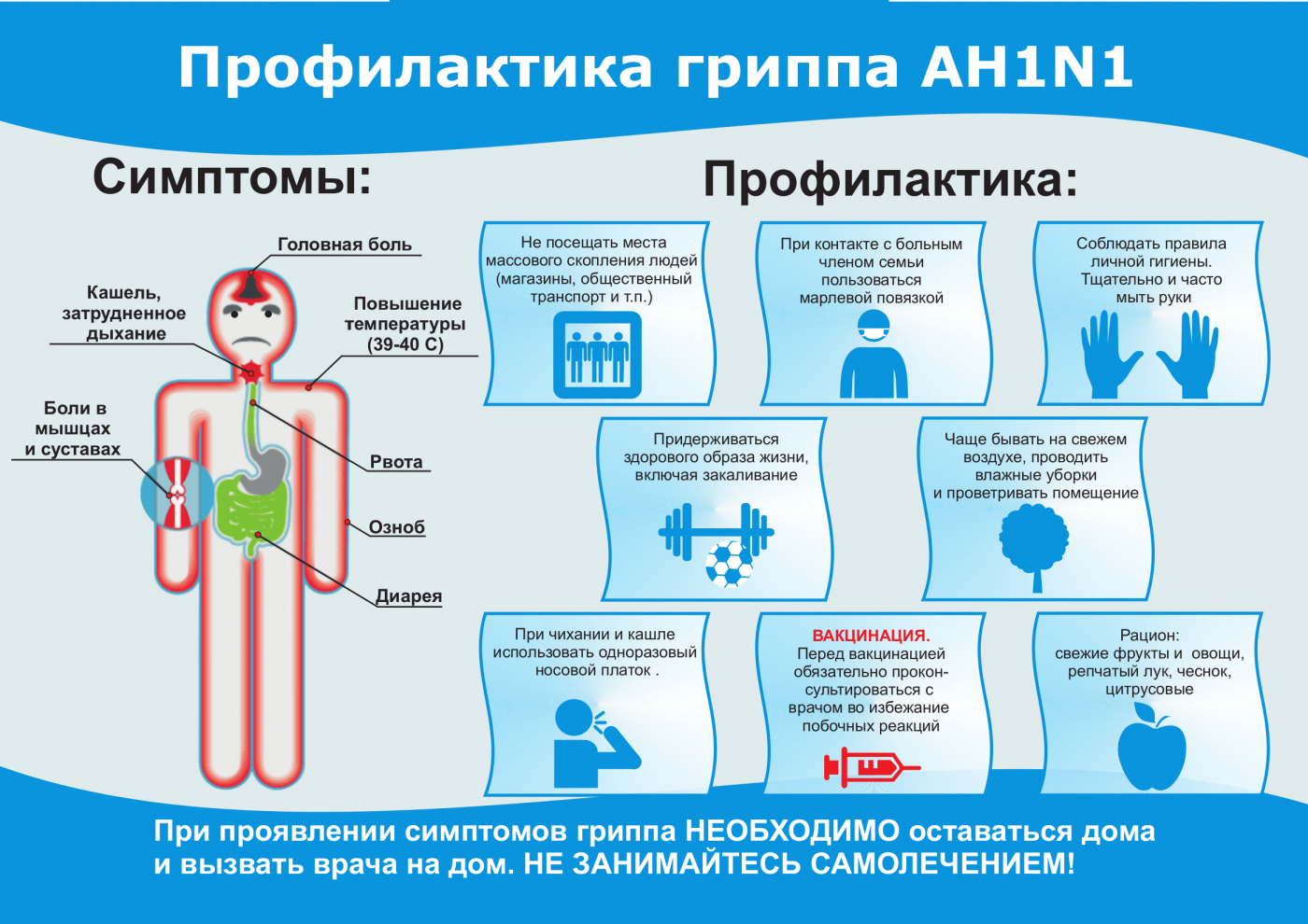 Грипп А (H1N1): клиника и профилактика